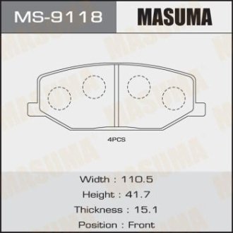 КОЛОДКИ ГАЛЬМІВНІ (MS-9118) MASUMA MS9118