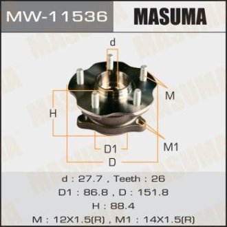 Ступиця колеса задн RX450H, RX200T / GYL15L, AGL25L (MW-11536) MASUMA MW11536