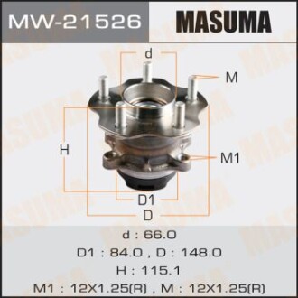 Маточина колеса задній Nissan QASHQAI, X-TRAIL/T31 (з ABS) MASUMA MW21526