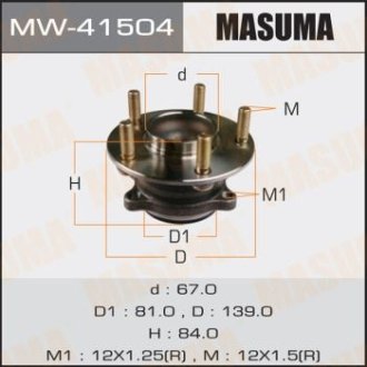 Ступиця колеса заднього в зборі з підшипником Mazda 3 (13-16) (с ABS) (MW-41504) MASUMA MW41504