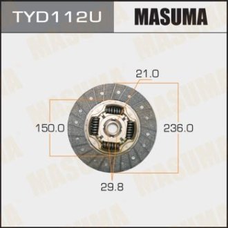 Диск зчеплення 236*150*21*29.8 TOYOTA AVENSIS MASUMA TYD112U