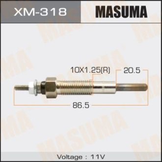 Свічка накалу PM-164 /4D56 (XM-318) MASUMA XM318