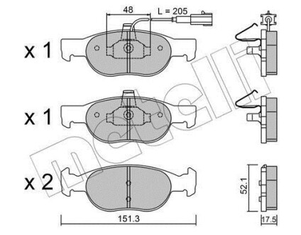 Комплект тормозных колодок (дискових) Metelli 22-0079-0