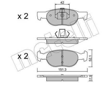 Комплект тормозных колодок (дискових) Metelli 22-0079-1