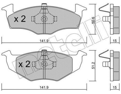 Комплект гальмівних колодок (дискових) Metelli 22-0206-2