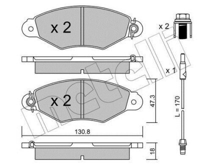 Комплект гальмівних колодок (дискових) Metelli 22-0253-1