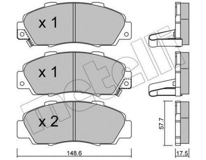 Комплект тормозных колодок (дисковых).) Metelli 22-0298-0