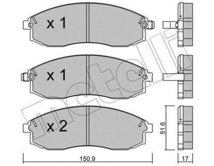 Комплект тормозных колодок (дискових) Metelli 22-0306-0