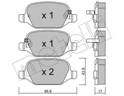 Комплект тормозных колодок (дисковых).) Metelli 22-0324-4