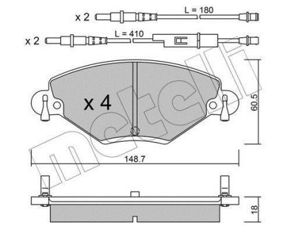 Комплект тормозных колодок (дисковых).) Metelli 22-0331-0