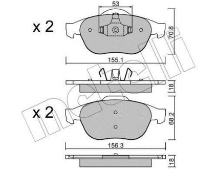 Комплект тормозных колодок (дисковых) Metelli 22-0336-0