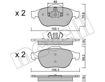 Комплект тормозных колодок (дисковых) Metelli 22-0336-2