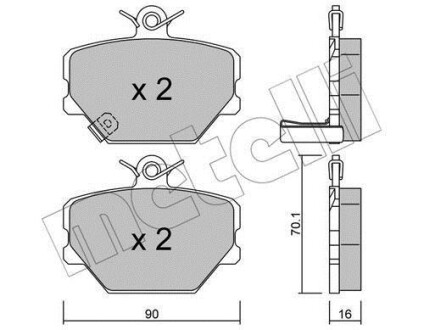 Комплект тормозных колодок (дискових) Metelli 22-0341-0 (фото 1)