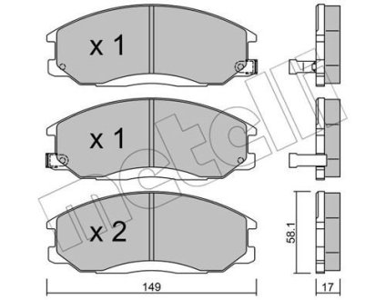 Комплект тормозных колодок из 4 шт. дисков Metelli 22-0364-0