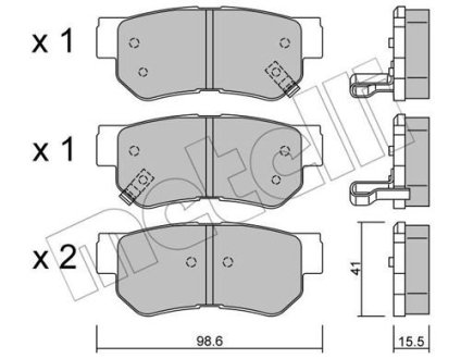 Комплект тормозных колодок (дисковых).) Metelli 22-0365-0