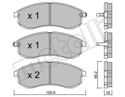 Комплект тормозных колодок (дискових) Metelli 22-0482-0