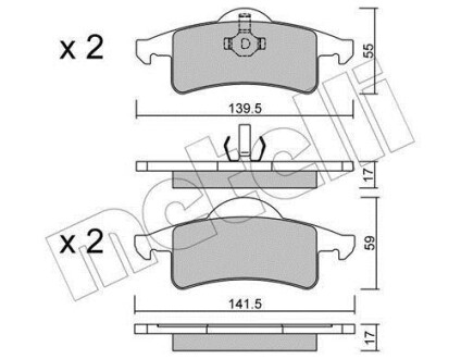 Комплект тормозных колодок (дискових) Metelli 22-0526-0