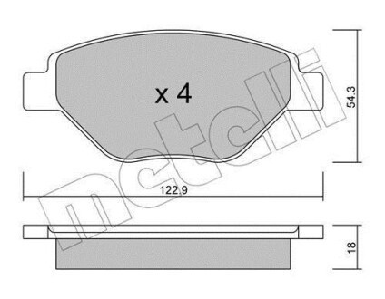 Комплект тормозных колодок (дискових) Metelli 22-0543-0