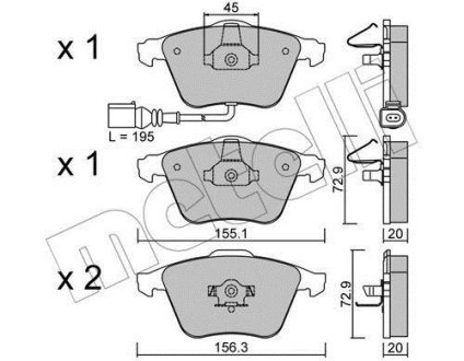 Комплект тормозных колодок (дисковых).) Metelli 22-0549-2