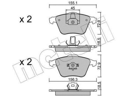 Комплект тормозных колодок (дисковых) Metelli 22-0549-3