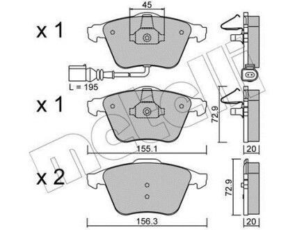 Комплект тормозных колодок (дискових) Metelli 22-0549-4