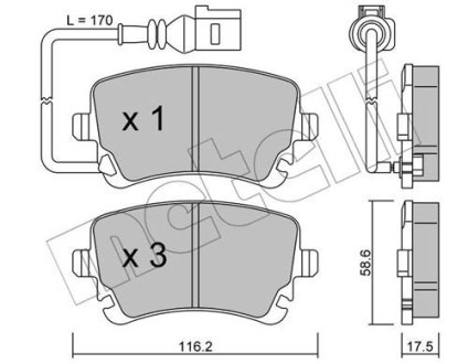 Комплект тормозных колодок (дисковых).) Metelli 22-0554-0