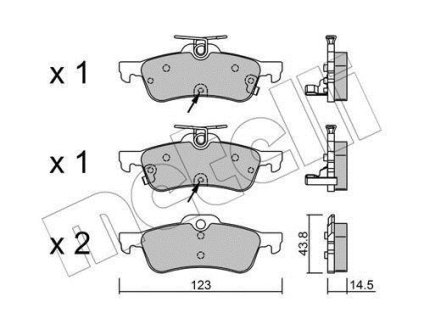 Комплект тормозных колодок (дисковых).) Metelli 22-0556-2