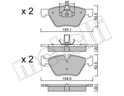 Комплект тормозных колодок (дисковых) Metelli 22-0557-3