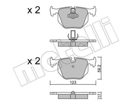 Комплект тормозных колодок (дисковых).) Metelli 22-0560-0