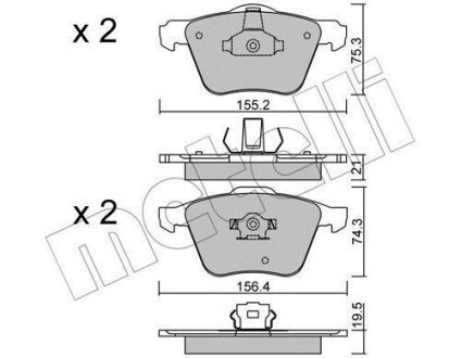 Комплект гальмівних колодок (дискових) Metelli 22-0599-0