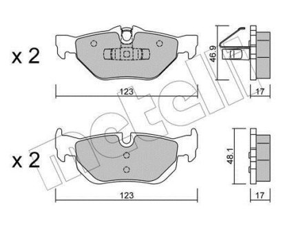 Комплект тормозных колодок (дисковых).) Metelli 22-0642-0