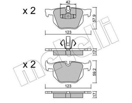 Комплект тормозных колодок (дисковых).) Metelli 22-0643-0