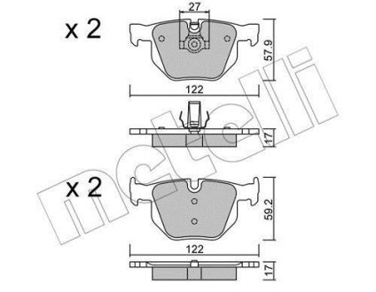 Комплект гальмівних колодок (дискових) Metelli 22-0644-0 (фото 1)