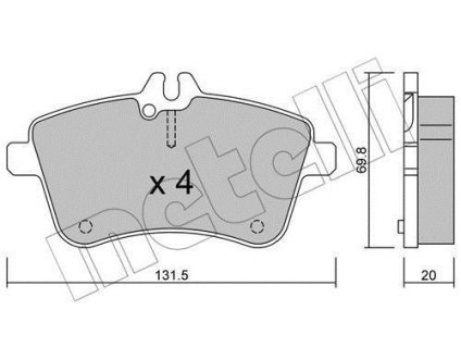 Комплект тормозных колодок (дисковых).) Metelli 22-0647-0