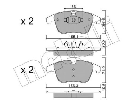 Комплект тормозных колодок (дискових) Metelli 22-0675-6