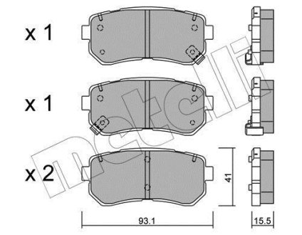 Комплект гальмівних колодок (дискових) Metelli 22-0725-0