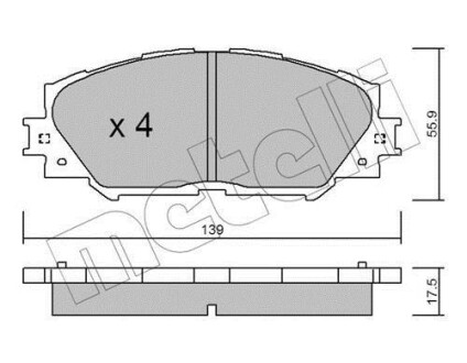 Комплект тормозных колодок (дискових) Metelli 22-0747-0 (фото 1)