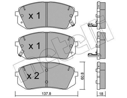 Комплект тормозных колодок (дискових) Metelli 22-0783-1 (фото 1)