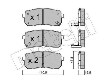 Комплект тормозных колодок (дисковых).) Metelli 22-0786-0