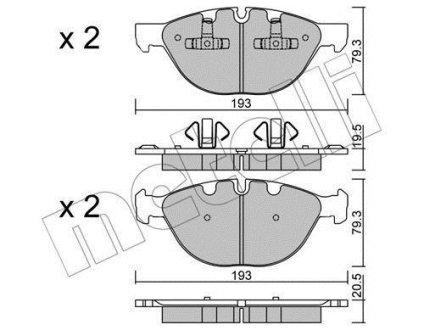 Комплект тормозных колодок (дисковых).) Metelli 22-0823-0