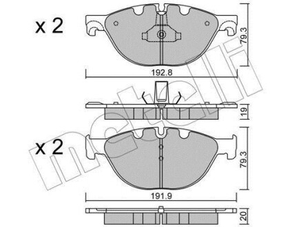 Комплект тормозных колодок (дискових) Metelli 22-0830-0