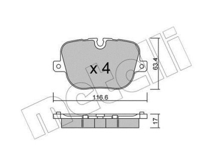 Комплект тормозных колодок (дисковых) Metelli 22-0837-0