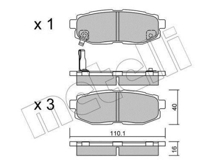 Комплект тормозных колодок (дискових) Metelli 22-0875-0