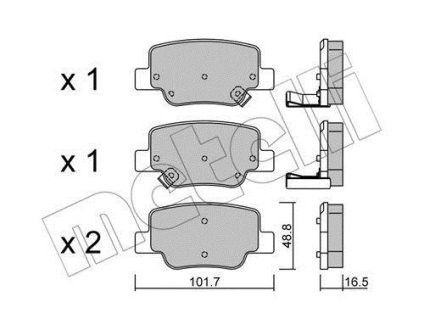 Комплект тормозных колодок (дисковых) Metelli 22-0880-0