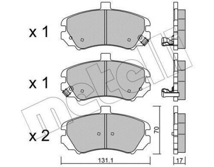 Комплект тормозных колодок (дискових) Metelli 22-0884-0