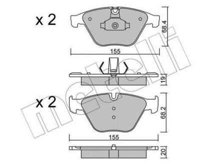 Комплект гальмівних колодок (дискових) Metelli 22-0918-0