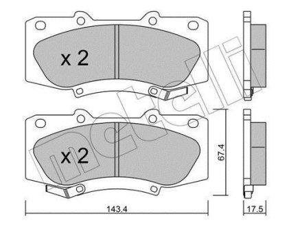 Комплект тормозных колодок (дисковых).) Metelli 22-0937-0