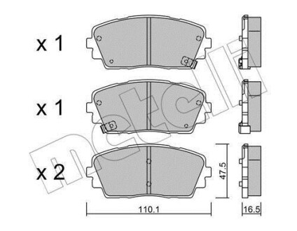 Комплект тормозных колодок (дискових) Metelli 22-0941-0