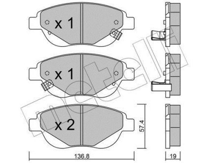 Комплект тормозных колодок (дисковых) Metelli 22-0948-1