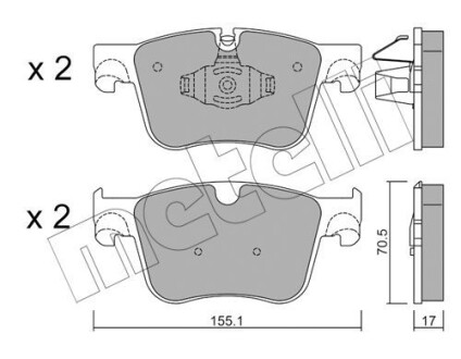 Комплект тормозных колодок (дискових) Metelli 22-0985-1